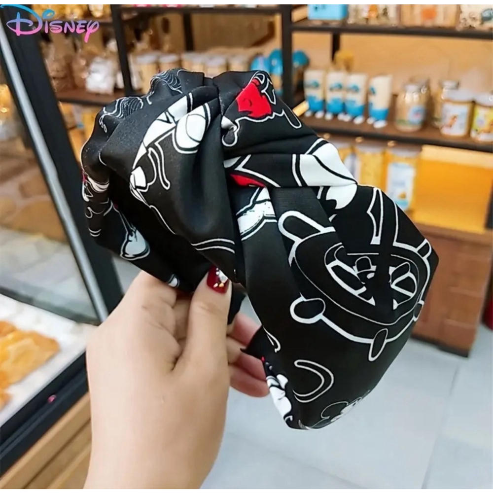 Disney Mickey Mouse Steamboat Willie Inspired Black Wide Top Knot Headband